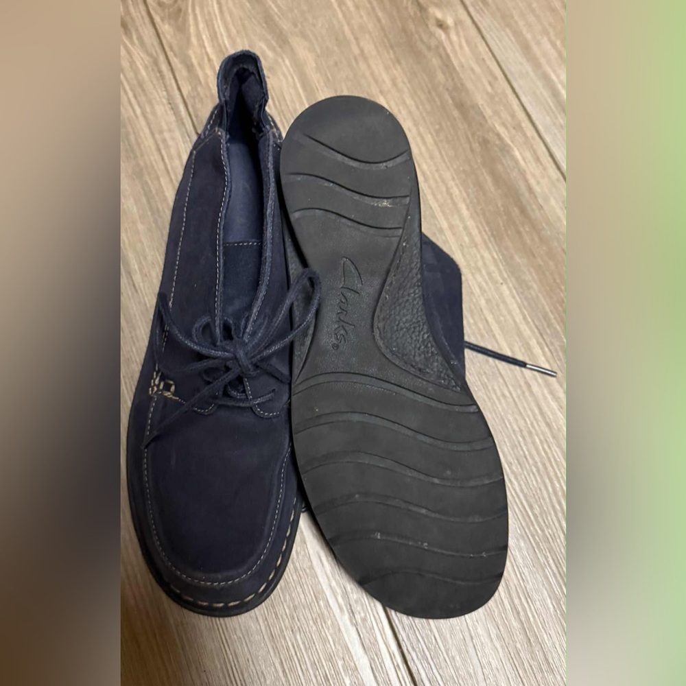 Clarks Navy Ankle Boots - Picture 7 of 9